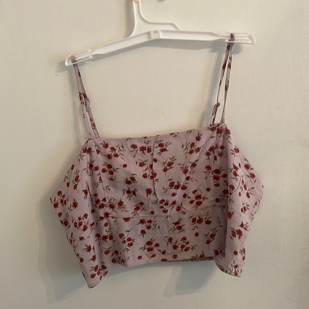 American Eagle Pink Floral Tank Top